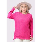 Wholesale Diamante Aztec Pattern Ripped Tassel Hem Jumper