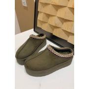 Wholesale Suede Lining Knit Platform Slipper