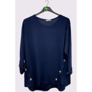 Wholesale Plain Soft Feel Side Button Detail Top