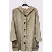 Wholesale Corduroy Button-Up Hooded Jacket