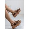 Suede Embroidered Round Toe Platform Mules