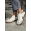 Contrast Lace Up Flat Trainer