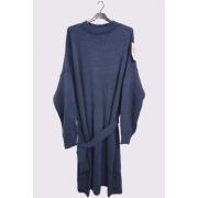 Wholesale Plain Ribbed Belted Dress