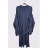 Plain Ribbed Belted Dress