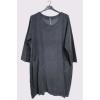 Corduroy Pockets Linen Dress