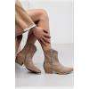 Suede Back Star Pattern Cowgirl Boot