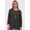 Multi Stripe Pattern Knitted Necklace Jumper