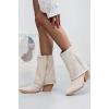 Suede Embroidered Side Zip Boot