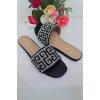 Rhinestone Geometric Pattern Flat Slider