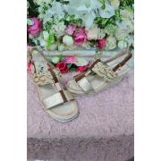 Wholesale Open Toe Straw Strap Wedge Sandal