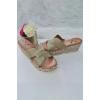 Raffia Cutout Strap Wedge Slider