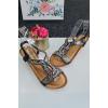 Padded Embellished Open Toe Elastic Strap Sandal