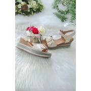 Wholesale Chunky Buckle Strap Wedge Sandal