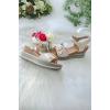 Chunky Buckle Strap Wedge Sandal