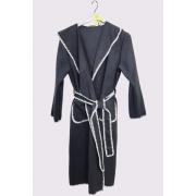 Wholesale Contrast Edge Wrap Over Belted Longline Jacket