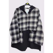 Wholesale Plaid Pattern Pockets Hooded Jacket