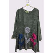 Wholesale Flower Applique Corduroy Jumper