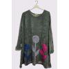 Flower Applique Corduroy Jumper coats wholesale