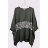 Leopard Panel Hanky Hem Side Zip Cotton Top