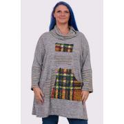 Wholesale Marl Patch Pattern Pouch Front Pocket Top