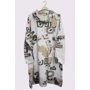 Wholesale Abstract Print Pockets Cotton Dress