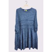 Wholesale Marl Pattern Front Slit Pockets Soft Feel Cotton Dress