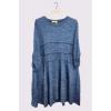Marl Pattern Front Slit Pockets Soft Feel Cotton Dress
