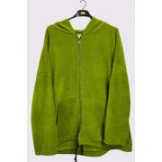 Wholesale Plain Knit Drawstring Hem Hooded Jacket