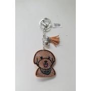 Wholesale Diamante Dog Face Chain Tassel Keyrings