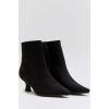 Suede Zipped Ankle Heel Boot