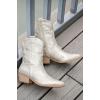 Embroidered Ankle Cowboy Zipper Boot