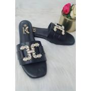 Wholesale Diamond Stain Buckle PU Flat Slider