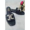 Diamond Stain Buckle PU Flat Slider