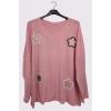 Flower Applique Soft Knit Top