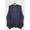 Cherry Sleeve Pattern Knit Cuffed Sleeve Cardigan