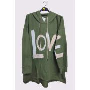Wholesale Love Graphic Hoodstring Hooded Top