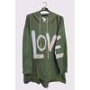 Love Graphic Hoodstring Hooded Top