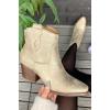 Snake Pattern Block Heel Ankle Boot
