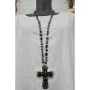 Cross Beaded Pendant Necklace