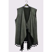 Wholesale Plain Pom Pom Lace Cardigan