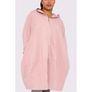 Wholesale Plain Tiered Longline Zip Up Cotton Hoody