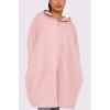 Plain Tiered Longline Zip Up Cotton Hoody