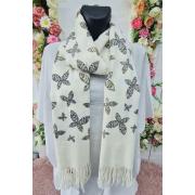 Wholesale Butterfly Print Soft Feel Tassel Scarves