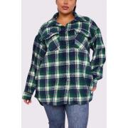 Wholesale Plaid Print Front Pockets Shirt