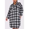 Check Print Front Pockets Longline Shirt