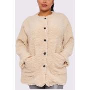 Wholesale Sherpa Fur Button Up Pockets Shacket