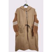 Wholesale Plain Greek Key Knit Sleeve Waist String Jacket