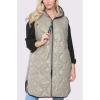 Plain Quilted Side Pockets Curved Hem Gilet Jacket