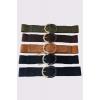 Suede Two Tone Buckle Elasticated Belt