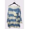 Stripe Print Bow Detail Crochet Top wholesale tops